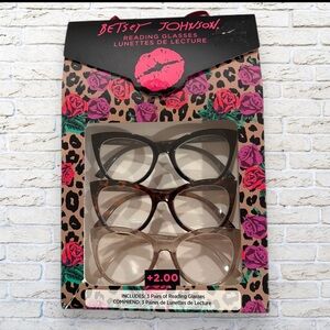 NEW Betsey Johnson Reading Glasses +2.0